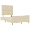 vidaXL Ramka ł&oacute;żka Z zagł&oacute;wkiem Kremowy 120 x 200 cm tkanina