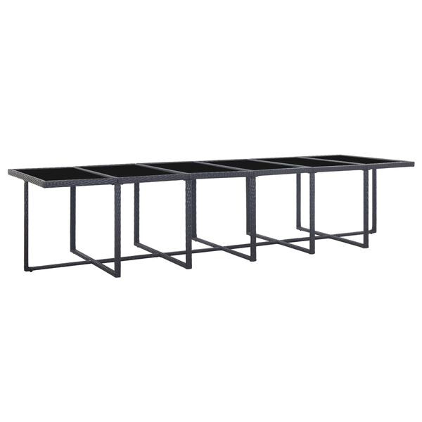 vidaXL 17-cz. zestaw mebli ogrodowych z poduszkami, rattan PE, czarny