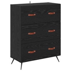 vidaXL Komoda z szufladami z szufladą Czarny Dąb 69,5 x 34 x 90 cm