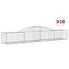 vidaXL Kosze gabionowe, 10 szt, 300x50x40/60 cm, galwanizowane żelazo