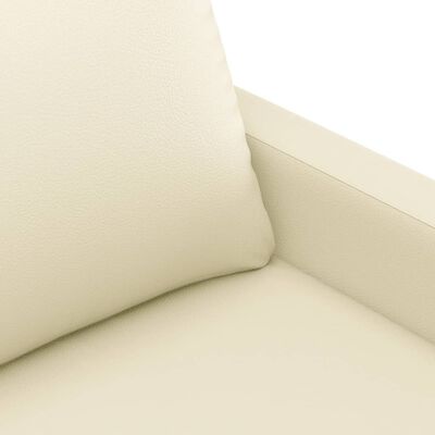 vidaXL 2-osobowa sofa z poduszkami, kremowa, sztuczna skóra