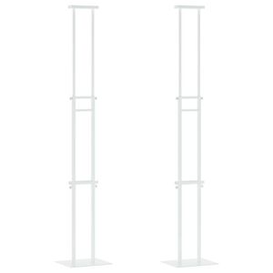 vidaXL Stoiska na targi 2 pcs Biały 30 x 23,5 x 210 cm Stal