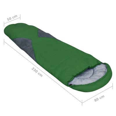 vidaXL Śpiwór zielony, 5℃, 1400 g
