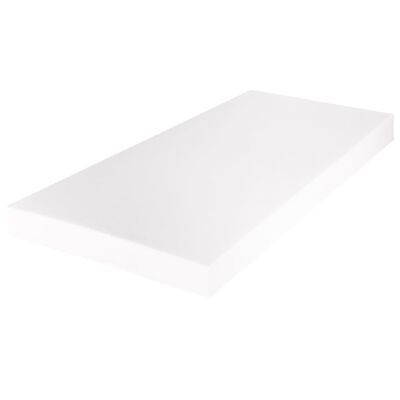 vidaXL Leżanka z materacem, biała, metalowa, 90x200 cm