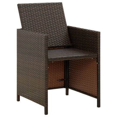 vidaXL Krzesła ogrodowe z poduszkami, 4 szt., polirattan, brązowe