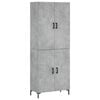 vidaXL Witrynka, szarość betonu 69,5x34x180 cm materiał drewnopochodny