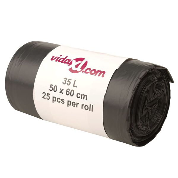vidaXL Worki na śmieci, 250 szt., czarne, 35 L