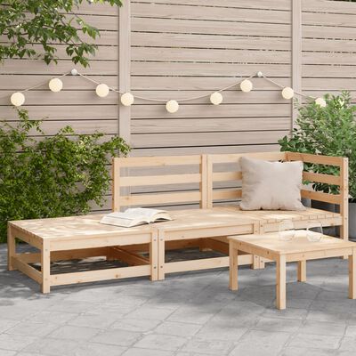 vidaXL Sofa ogrodowa z podnóżkiem, 2-osobowa, lite drewno sosnowe