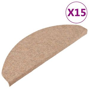 vidaXL Samoprzylepne nakładki na schody, 15 szt., 65x22,5x3,5cm beżowe