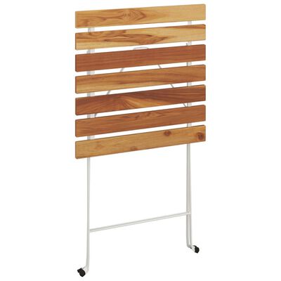 vidaXL Składany stolik bistro, 55x54x71 cm, drewno akacjowe i stal