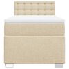 vidaXL Ł&oacute;żko kontynentalne z materacem, kremowe, tkanina, 80x200 cm