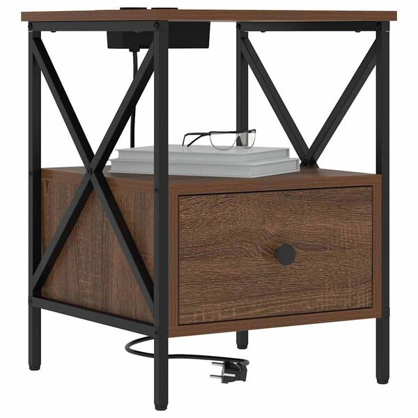 vidaXL Szafka Nocna z szufladą Brązowy dąb 41,5 x 40,5 x 55 cm