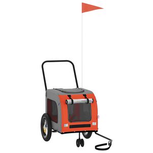 vidaXL Przyczepka rowerowa dla zwierząt Pomarańczowy i Szary