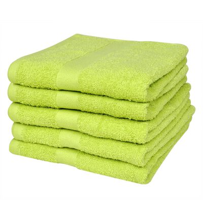 vidaXL Ręczniki, 5 szt., bawełna, 500 g/m², 100x150 cm, zielone