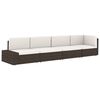 vidaXL Sofa modułowa 2-osobowa, rattan PE, czarna