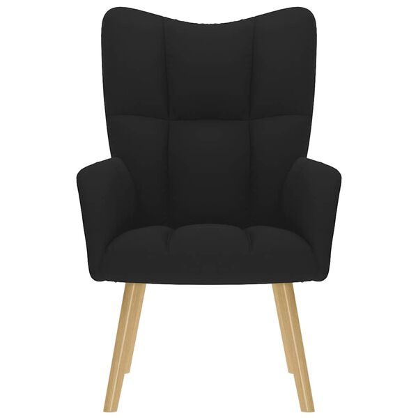 vidaXL Fotel wypoczynkowy, czarny, obity tkaniną