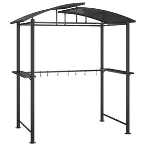 vidaXL Altana grillowa z p&oacute;łkami, antracytowa, 210x114x230 cm, stal