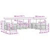 vidaXL Zestawy sof 8 pcs Naturalny i Antracytowy Lite Drewno Akacji