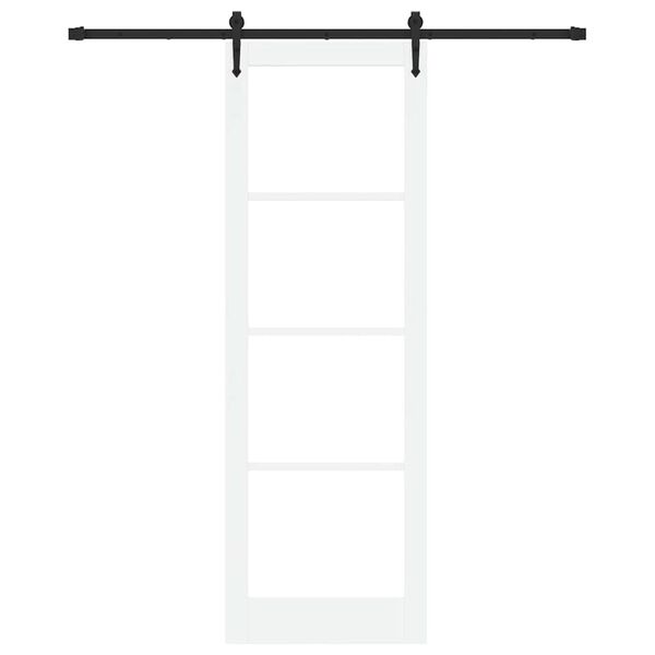 vidaXL Drzwi przesuwne Biały i czarny 78 x 232 cm