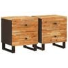 vidaXL Szafka Nocna 2 szt. Brązowy 40 x 33 x 46 cm Drewno z mango