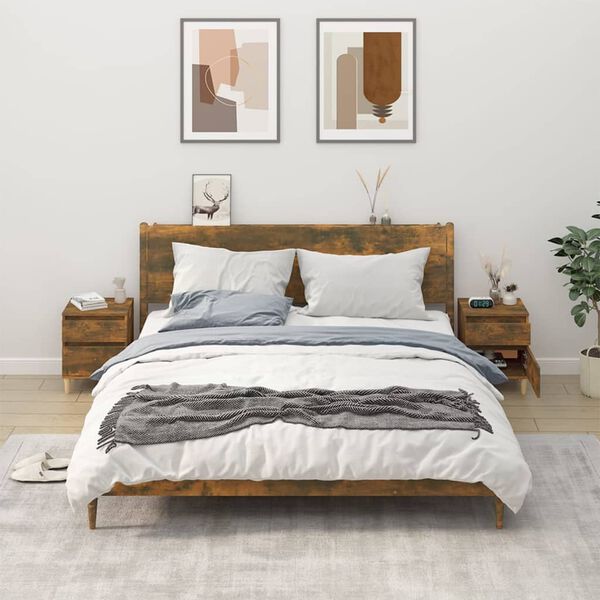 vidaXL Szafki nocne, 2 szt., przydymiony dąb, 40x35x50 cm