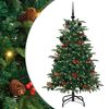 vidaXL Sztuczna choinka z podstawą Zielony 150 cm PVC, Metal i Plastik