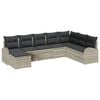 vidaXL Zestaw Sof z poduszką 8 pcs Jasnoszary polirattan