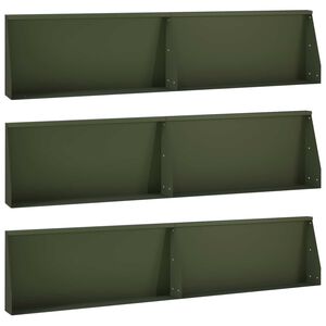 vidaXL Mur oporowy 6 szt. 100 x 12 x 30 cm Stal Oliwkowy zielony