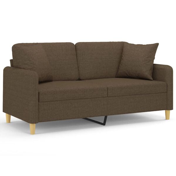 vidaXL 2-osobowa sofa wypoczynkowa z poduszkami, brązowa, 140 cm