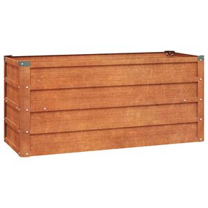 vidaXL Podwyższona donica, rdzawa, 100x40x45 cm, stal kortenowska