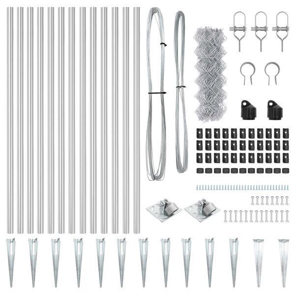 vidaXL Słupek ogrodzeniowy. Srebrny 25 x 0,6 m (siatka 40 x 40 mm)