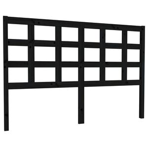 vidaXL Wezgłowie ł&oacute;żka, czarne, 145,5x4x100 cm, lite drewno sosnowe