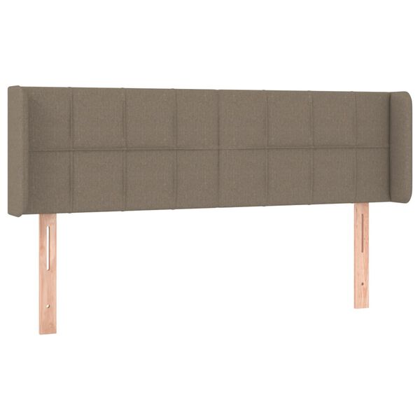 vidaXL Zagł&oacute;wek do ł&oacute;żka z LED, taupe, 147x16x78/88 cm, tkanina