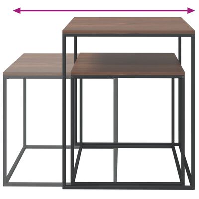 vidaXL Zestaw stolików kawowych 2 szt. materiał drewnopochodny i metal