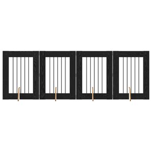 vidaXL Bramka dla ps&oacute;w z podp&oacute;rkami 4 pcs Czarny dąb 60 x 80 cm