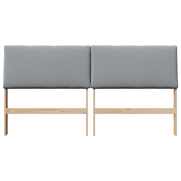 vidaXL Tapicerowane wezgłowie Jasnoszary 200 cm Lite drewno sosnowe