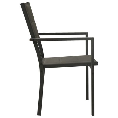vidaXL Krzesła ogrodowe, 4 szt., stal i textilene, szaro-antracytowe