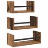 vidaXL Zestaw p&oacute;łek ściennych 3 szt. Stare drewno 40x16x14cm