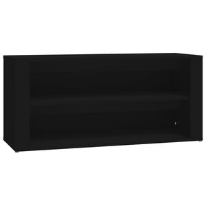 vidaXL P&oacute;łka na buty, czarna, 100x35x45 cm, materiał drewnopochodny