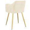vidaXL Krzesła stołowe, 2 szt., kremowe, obite aksamitem