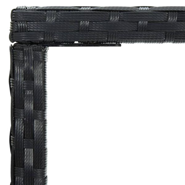 vidaXL Ogrodowy stolik barowy, czarny, 70x70x110 cm, rattan PE i szkło