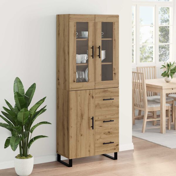 vidaXL Highboard 2 pcs Dąb rzemieślniczy Materiał drewnopochodny