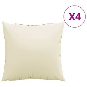 vidaXL Poduszki ozdobne, 4 szt., kremowe, 50x50 cm, tkanina