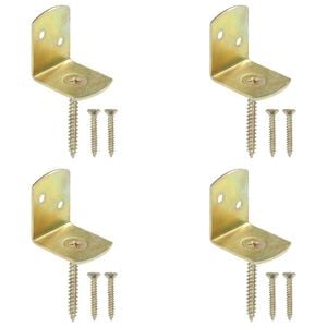 vidaXL Uchwyty do paneli ogrodzeniowych, 4 szt., kształt L, metalowe