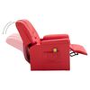 vidaXL Rozkładany fotel masujący, czerwony, sztuczna skóra