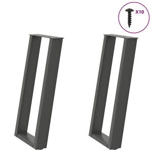 vidaXL Nogi do stołu konsolowego w kształcie litery U 2 szt. Antracyt 28x(72-73) cm Stal