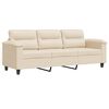 vidaXL 3-osobowa sofa, beżowy, 180 cm, tapicerowana mikrofibrą