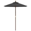 vidaXL Parasol ogrodowy na drewnianym słupku, antracytowy, 196x231 cm