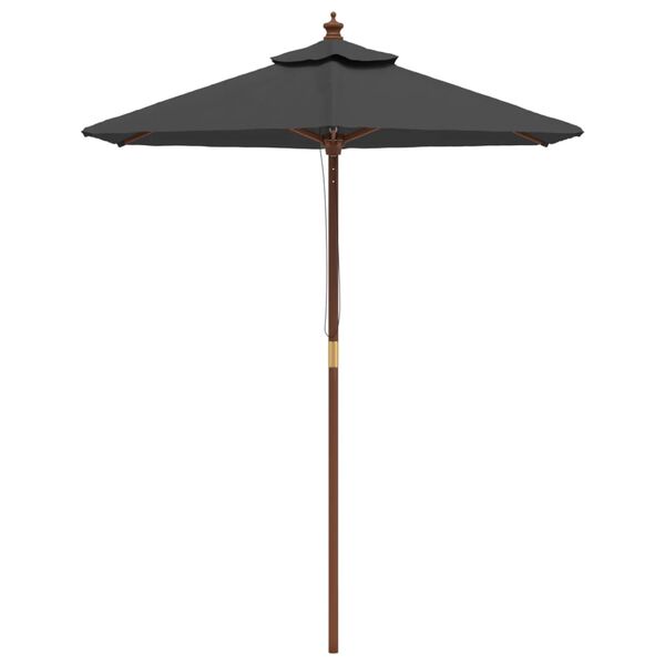 vidaXL Parasol ogrodowy na drewnianym słupku, antracytowy, 196x231 cm