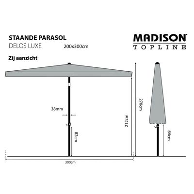 Madison Parasol ogrodowy Delos Luxe, 300x200 cm, ecru, PAC5P016